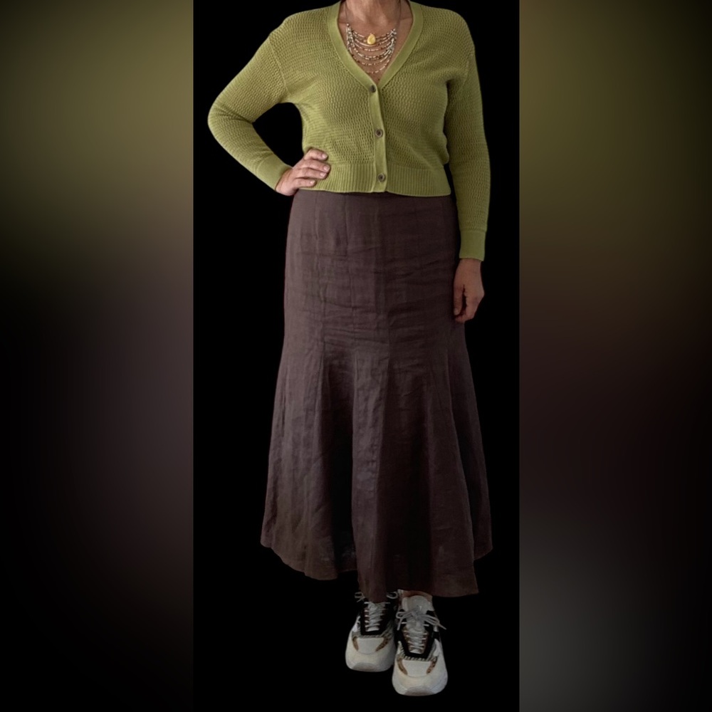 100% linen skirt by Mario Serrani Size L EUC